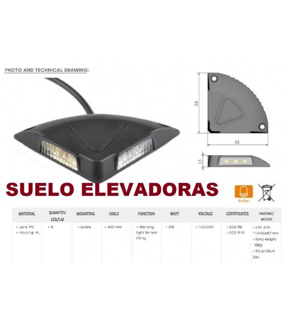 LUZ PUERTA ELEVADORA 12V-24V