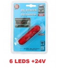 PILOTO 6 LEDS 24V ROJO-AMBAR-BLANCO