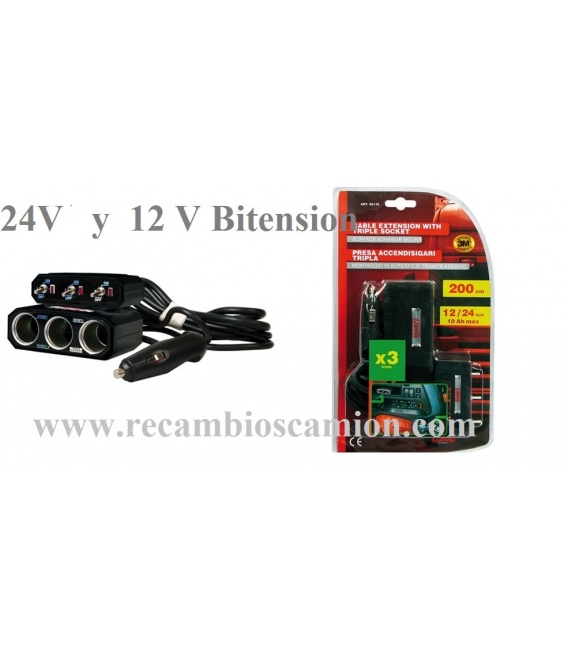 Enchufe tripe 24V y 12V