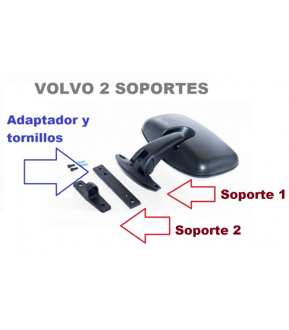 RETROVISOR VOLVO FH CON 2 SOPORTES MAS ADAPTADOR MONTAJE