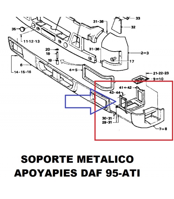 SOPORTE IZQUIERDO ESTRIBO DAF 95-ATI