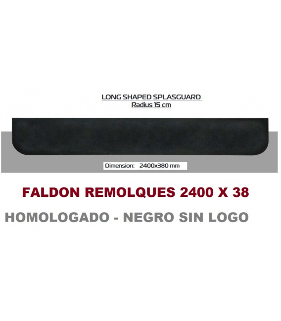 FALDON TRASERO REMOLQUES 2400X380mm NEGRO-CURVO