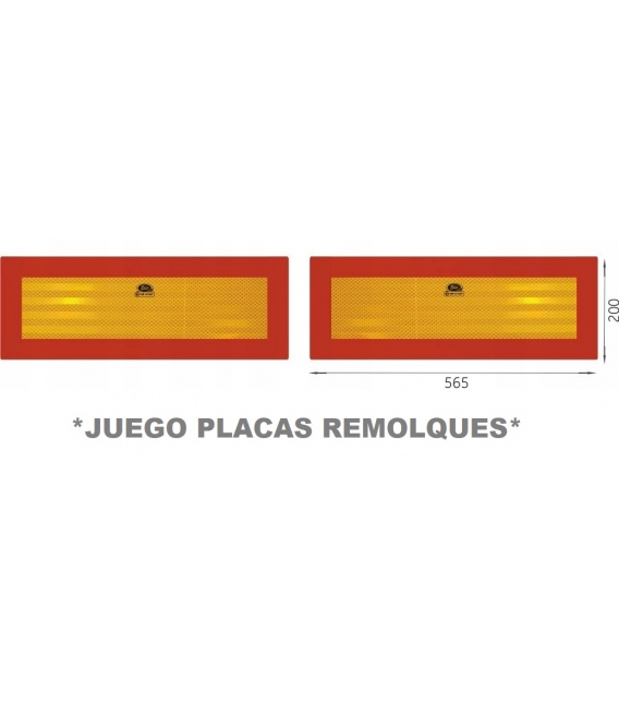 2 PLACAS REMOLQUES 56,5 X 20 CM ALUMINIO-E20