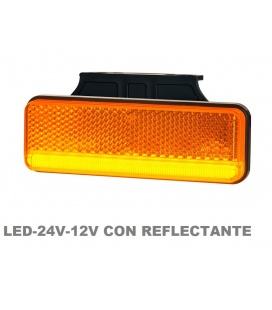 PILOTO LATERAL REFLECTANTE CON BARRITA LEDS 24V-12V