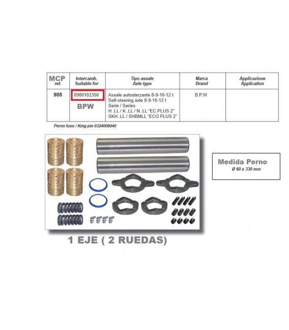 KIT REPARACION MANGUETA 2 RUEDAS BPW