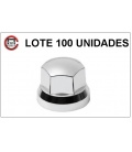 LOTE 100-CUBRETUERCAS 32MM CROMADO ESPEJO