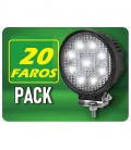 20 FAROS TRABAJO LEDS 12v/24v-1430LUMENS