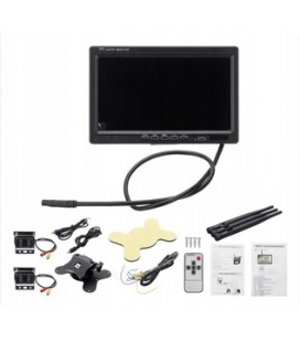 PANTALLA CON 2 CAMARAS-MARCHA ATRAS LCD-24V-12V