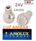 BOMBILLAS NARANJA 24V- 12 LEDS AMOLUX