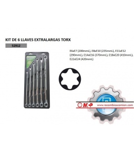 6 LLAVES EXTRALARGAS TORX